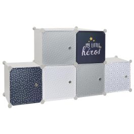 Home Deco Kids Estantería Modular 6 Cubos Azul para Jugar y Almacenar 63x32x95 cm