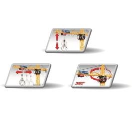 Dickie Toys Grúa Guiada por Cable 120cm Amarillo con Accesorios y Figura