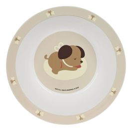 Safta Set de Platos y Cubiertos Preescolar Puppy Beige. Para niños +3 años, Material PU. Medidas 22,5x26x5,5cm