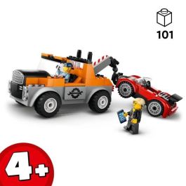 LEGO City 60435 La grúa y el coche deportivo, juego de construcción para niños de 4 años