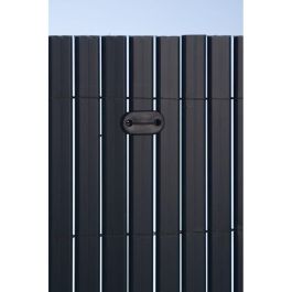 Nature Conjunto de 26 fijaciones de rejilla para pantallas y canales de plástico, gris antracita, con amarre y alambre plastificado de 14 cm.