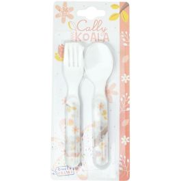 Fun House AAABH72381 - Juego de vajilla KOALA: Vaso 220ml, Plato Hondo 16cm, Plato Llano 22cm y Cubiertos