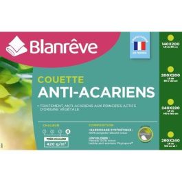 BLANREVE Edredón Percale muy cálido - Anti-ácaros - 420g / m² - 220x240cm BLANREVE Edredón Percale muy cálido - Anti-ácaros - 420g / m² - 220x240cm