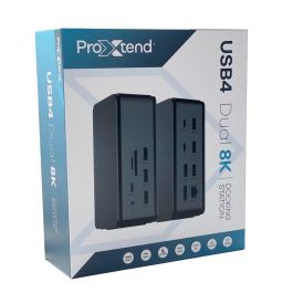 ProXtend USB4 Dual 8K Docking Station, Dark Silver ProXtend USB4 Dual 8K Docking Station, Dark Silver