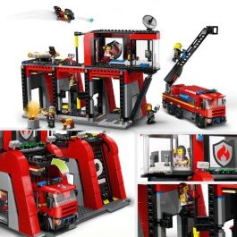 LEGO 60414 City Set de Construcción Estación de Bomberos y Camión de Bomberos con Figura de Perro y 5 Minifiguras