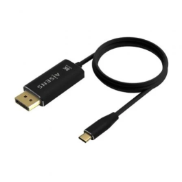 AISENS - CABLE CONVERSOR ALUMINIO USB-C A DISPLAYPORT 8K@60HZ, USB-C/M-DP/M, NEGRO, 0.8M