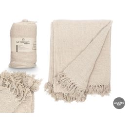 Giftdecor Multiusos Pompon Natural Algodón 180x220 cm (8 Unidades)