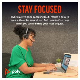 HP Auriculares Estéreo Blackwire C8225-M USB-C/A Certificado para Teams Negro