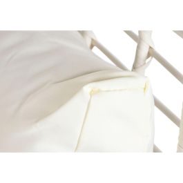 DKD Home Decor Sillón de 2 Plazas para Terraza y Jardín de Ratán Sintético y Acero con Cojines Desmontable Blanco 130x68x146 cm DKD Home Decor Sillón de 2 Plazas para Terraza y Jardín de Ratán Sintético y Acero con Cojines Desmontable Blanco 130x68x146 cm