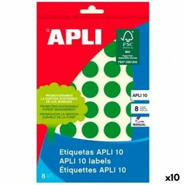 Etiquetas adhesivas Apli Verde Círculo 8 Hojas (10 Unidades) Precio: 18.49999976. SKU: B1735K548Q