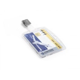 Durable 8005-19 Identificadores Rígidos con Pinza para Tarjetas 54x85mm, 25 Piezas