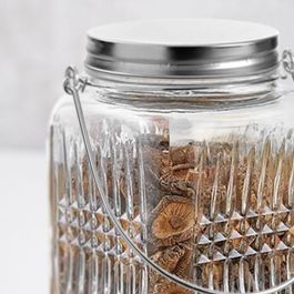 La Mediterranea Tarro de Vidrio con Tapa de Acero y Asa 720 ml (24 Unidades)