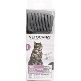 VETOCANIS Cepillo para Gatos, Retráctil y Autolimpiante, con Puntas Redondeadas para Eliminar Pelo Muerto Suavemente