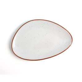Ariane Plato Triangular Porcelana Terra 29 cm (6 Unidades) Beige Reforzado, Apilable, Apto Lavavajillas, Microondas y Horno