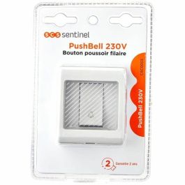 SCS SENTINEL Pulsador Eléctrico para Campanas 230 V, 16A, IP55 Protección, Montaje Superficie, Blanco, Sin Transformador Interno