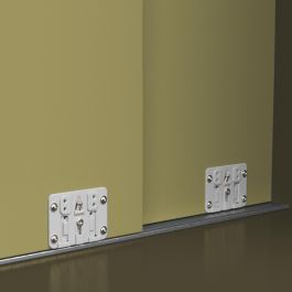 Emuca Kit de herrajes para armario 2 puertas correderas y cierre suave Flow con carriles de superficie 2.35m, tableros no incluidos, Anodizado mate