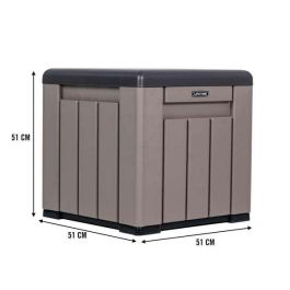 Cubo almacenamiento gris con puertas y techo abatibles lifetime 51,2x51,2x50,8 cm Cubo almacenamiento gris con puertas y techo abatibles lifetime 51,2x51,2x50,8 cm