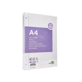 Recambio Liderpapel A4 200+50 Hojas 90 gr-M2 Cuadro 4 mm Con Margen 4 Taladros