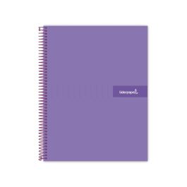 Cuaderno Espiral Liderpapel A4 Micro Crafty Tapa Forrada 120H 90 gr Cuadro 5 mm 5 Bandas 4 Taladros Color Violeta