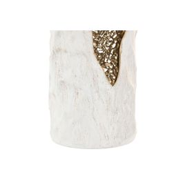 DKD Home Decor Jarrón Glam de Metal Blanco y Dorado 18 x 65 x 18 cm – Set de 2 Jarrones Decorativos