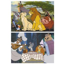 Puzzle 2x48 piezas animales disney (la dama y el vagabundo y el rey león)