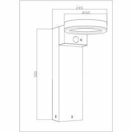 Galix G4590B Baliza Solar 1000 Lúmenes Acero Inoxidable H50 cm con Detector, Opcional Aplique de Pared