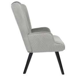 Home Deco Factory Butaca Sillón Giulia Gris de Acero con Patas de Madera y Tapizado de Poliéster 68x75x96 cm
