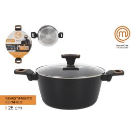 Cacerola con tapa de vidrio 28 cm aluminio forjado 2.5 mm (4 Unidades) Precio: 135.49999991. SKU: B16TM5EMTC