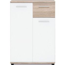 JACKY Clásico mueble blanco mate con decoración en roble - L 60 cm Precio: 125.49999968. SKU: B193S79RAH