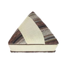 DKD Home Decor Reposapiés Alpino Algodón y Mango Multicolor 40 x 45 x 40 cm con Tapa - Colección Afrkn