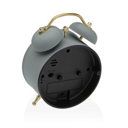 Reloj-Despertador Versa Gris Metal 5,4 x 13,5 x 9,7 cm Reloj-Despertador Versa Gris Metal 5,4 x 13,5 x 9,7 cm