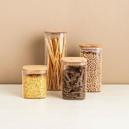 Quid Tarro Vidrio Cocco 1,1 L Transparente Tapa Cierre Presión Junta Silicona Resistente