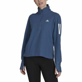 Camiseta de Manga Larga de Mujer Adidas Own the Run 1/2 Zip Añil