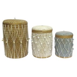 DKD Home Decor Cesta Balines Bambú Algodón Multicolor 46 x 58 x 46 cm Set de 3 Precio: 98.50000039. SKU: B1HXXDW55X