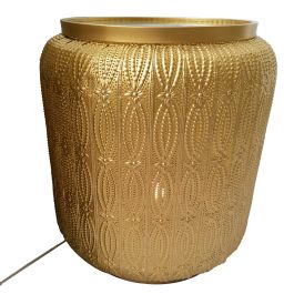 DKD Home Decor Mesita Auxiliar Árabe con Lámpara E27 Dorado de Metal 42x44x42 cm Precio: 58.12356. SKU: B1DDGGHAS3