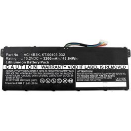 CoreParts Batería para portátil Acer Aspire ES1-572, 48.64Wh Li-ion, 15.2V, 3200mAh, Negro Precio: 61.49999966. SKU: B1494TTGFR