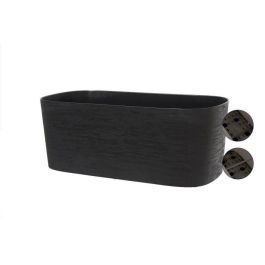 Garden Id 08310469 Jardinera con Reserva de Agua Respect, Negro-Anthracita, 50x17 cm, 100% Reciclada y Superficie Estructurada