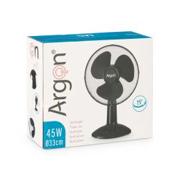 Ventilador de Mesa Negro Argon 45W - 27x51x33.5 cm, 3 Velocidades, Giro 75º Ventilador de Mesa Negro Argon 45W - 27x51x33.5 cm, 3 Velocidades, Giro 75º