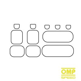 OMP Juego Fundas Asientos Coche Universal 11 Piezas Negro-Rojo OMP1035RS