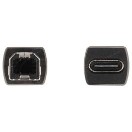 DeLOCK Adaptador USB 2.0 Tipo C Hembra a Tipo B Macho, Conectores USB-C a USB-B, Aluminio Antracita