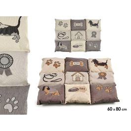 Mascow Cuna Rectangular para Mascota Bordada Gris y Marrón 56 x 7.5 x 80 cm (Set de 6) Precio: 78.49999993. SKU: S3604450