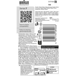 Braun 74S Cabezal para Afeitado Series 7 Negro/Acero Inoxidable, Repuesto con 3 Cuchillas