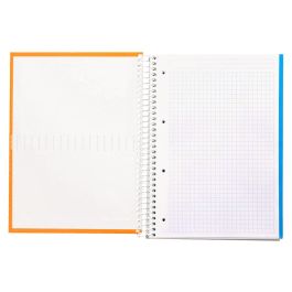 Cuaderno Espiral Liderpapel A4 Micro Crafty Tapa Forrada 120H 90 gr Cuadro 5 mm 5 Bandas 4 Colores Color Naranja