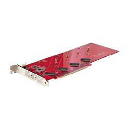 StarTech.com Quad M.2 PCIe Adapter Card B - NVMe/AHCI, PCIe 4.0 x16, Soporte 4x SSDs, hasta 7.8 GB/s por unidad