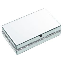 Caja-Joyero Alexandra House Living Gris Cristal Espejo 22 x 6 x 13 cm