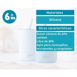 Vasos En Silicona Azul Con Pajita Vasos En Silicona Azul Con Pajita
