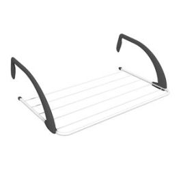 Vileda Tendedero de Radiador Express, 3 m de Tendido, Acero, Brazos Ajustables Plegables con Tecnología Nitrógeno, Blanco/Negro