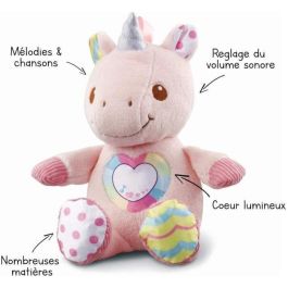 Vtech Baby 528105 Doudou Maé: Peluche Unicornio Suave para Abrazar, Compañero Ideal de Juego y Sueño para Bebés y Niños de 0 a 36 Meses