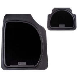 Michelin 4 Alfombrillas de Goma Universales Negras + Alfombra Delanteras y Traseras Antideslizantes Alta Resistencia