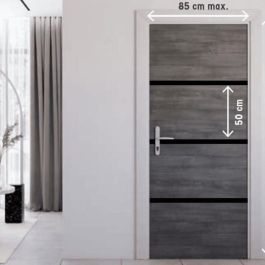 Nordlinger Pro NOR3354768905150 Kit Renovación Puerta Interior, 4 Hojas 85x50cm, 3 Perfiles Negros 85x2cm, Gris Ágata Nordlinger Pro NOR3354768905150 Kit Renovación Puerta Interior, 4 Hojas 85x50cm, 3 Perfiles Negros 85x2cm, Gris Ágata